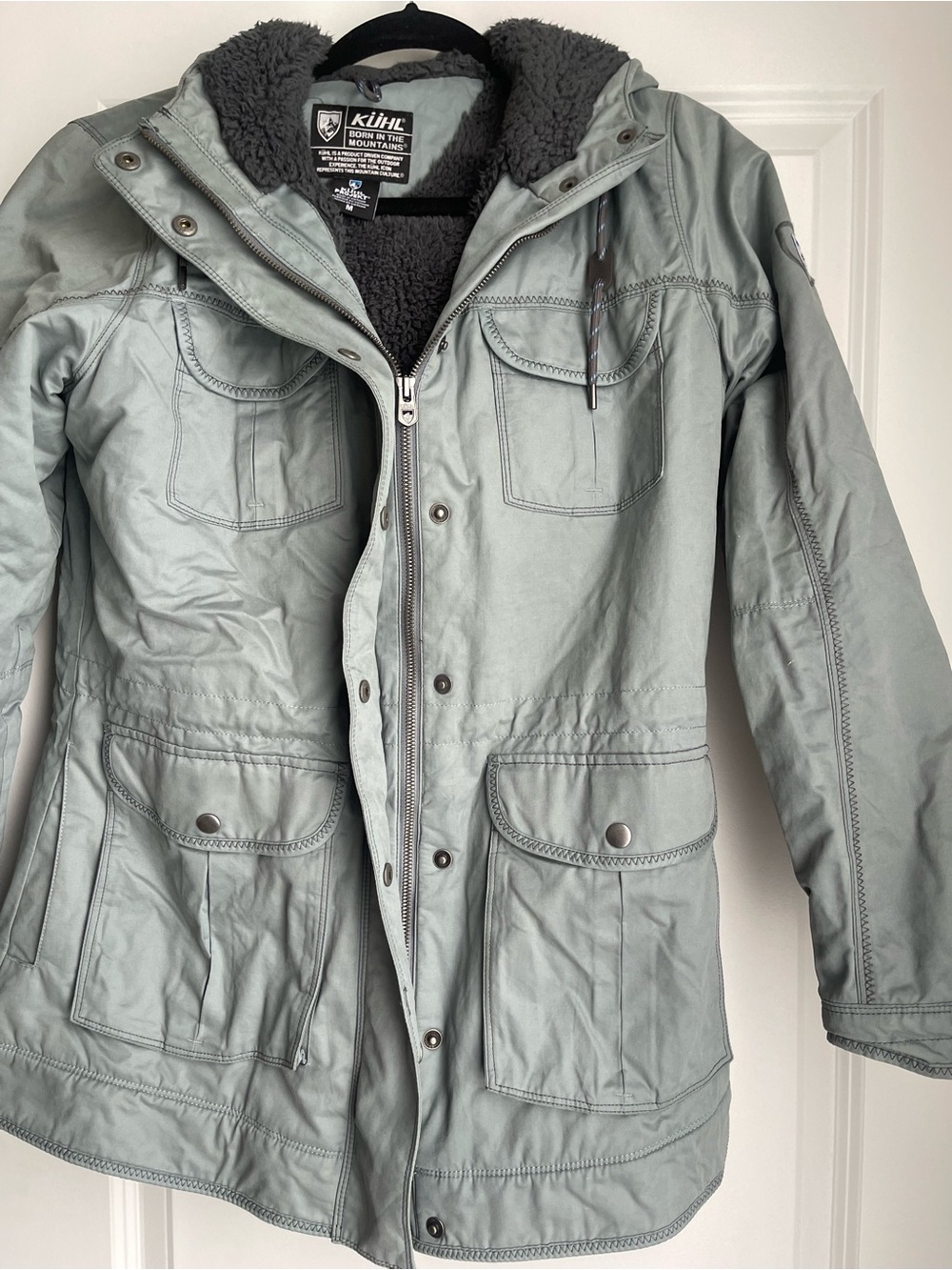 Kuhl Luna Parka Women's Medium Gray Full Zip Sherpa Lined Outdoor Outerwear - Picture 4 of 7